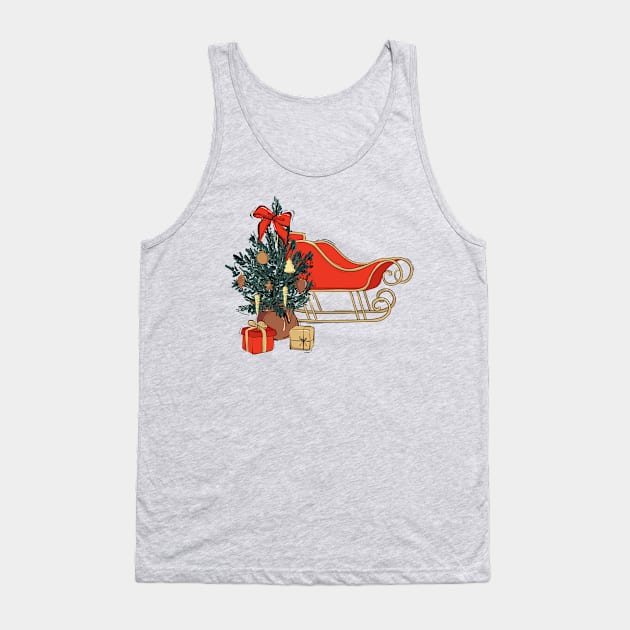 Christmas sleigh red Tank Top by Milatoo